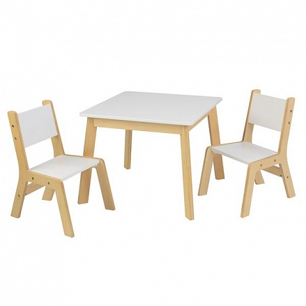 Детский игровой набор: стол и 2 стула Модерн, цвет – белый 